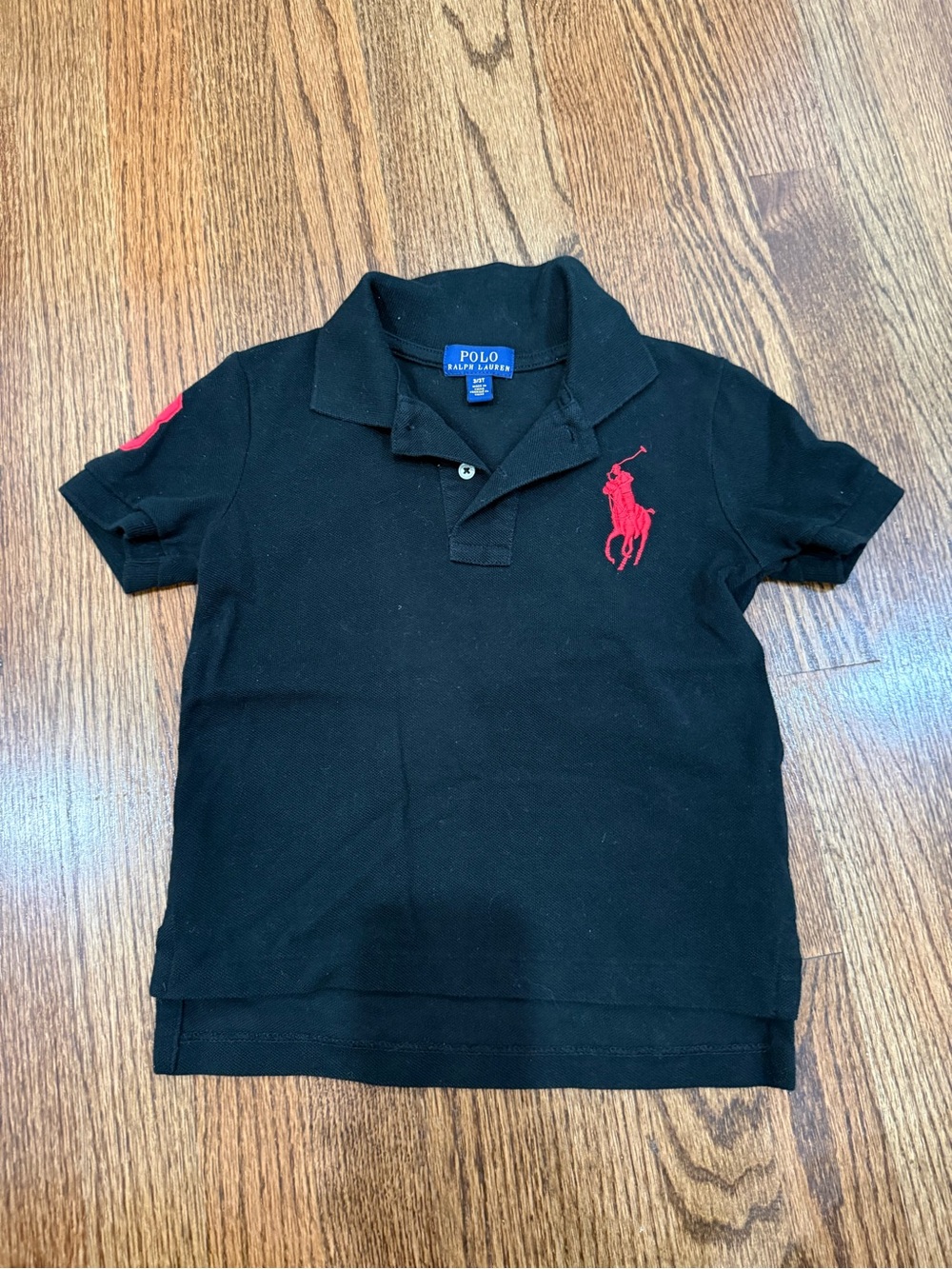 Polo by Ralph Lauren Black Polo with Red Pony & Sleeve Patch
